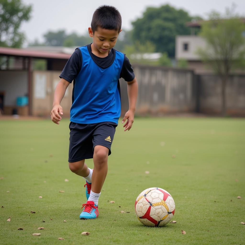 Yamal honing basic football skills during youth training