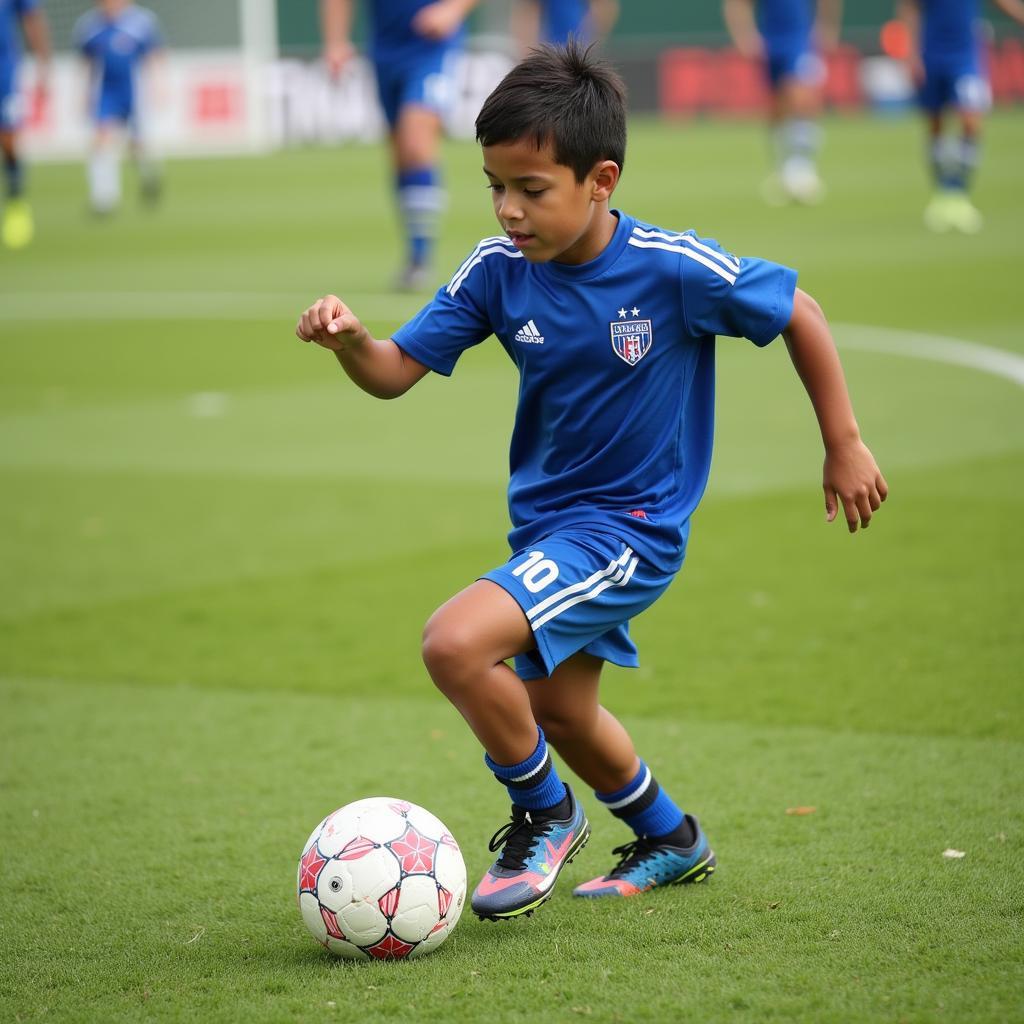 Yamal practicing drills during his youth training