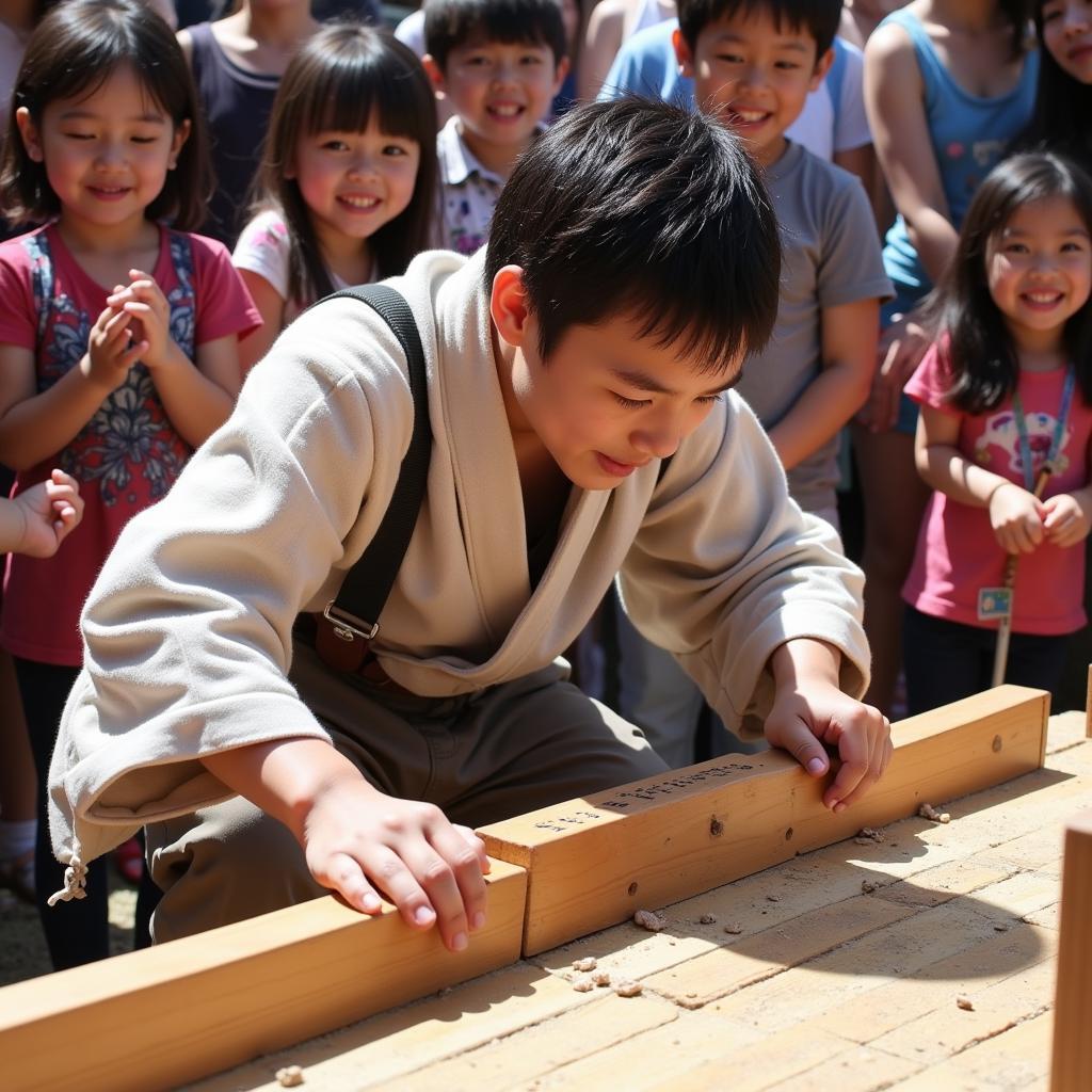 Yamal Playing Games at the Yukata Festival