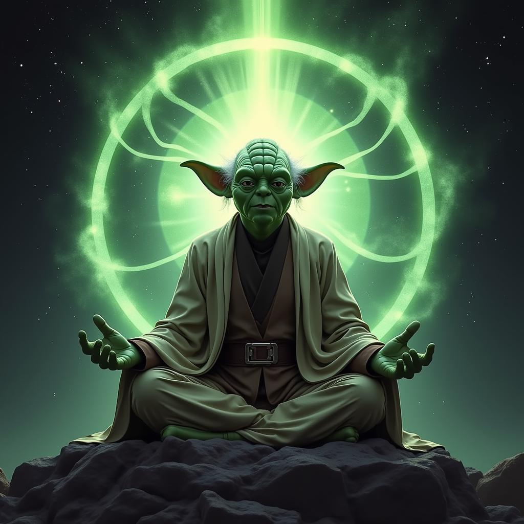 Yoda connecting with the force