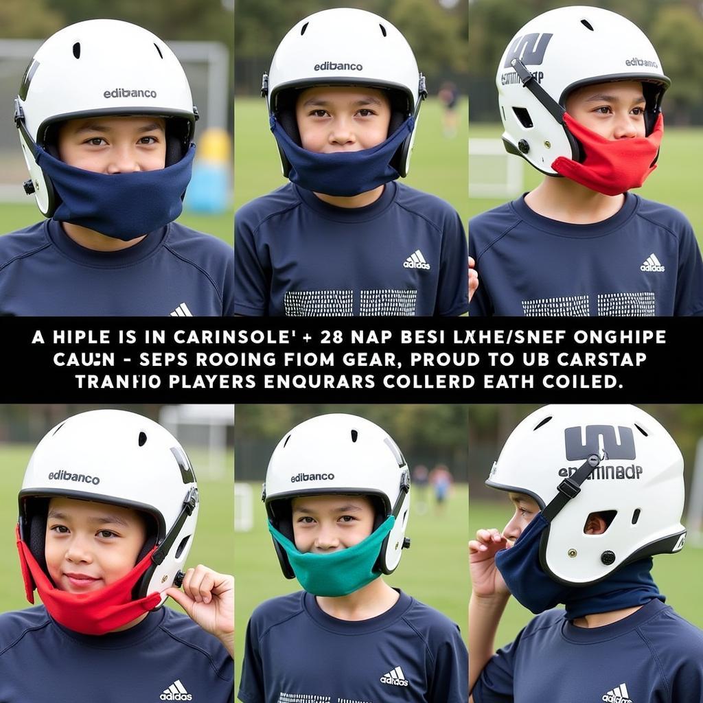 Young footballers wearing adidas chinstrap covers, inspired by Yamal