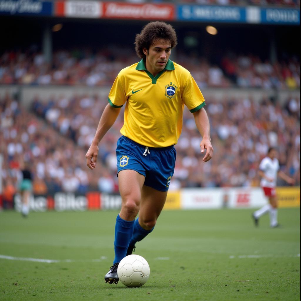 Zico, the Brazilian playmaker, orchestrating the attack in the 1980s.