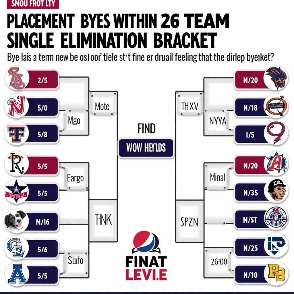 Visualizing Byes in a 26 Team Bracket