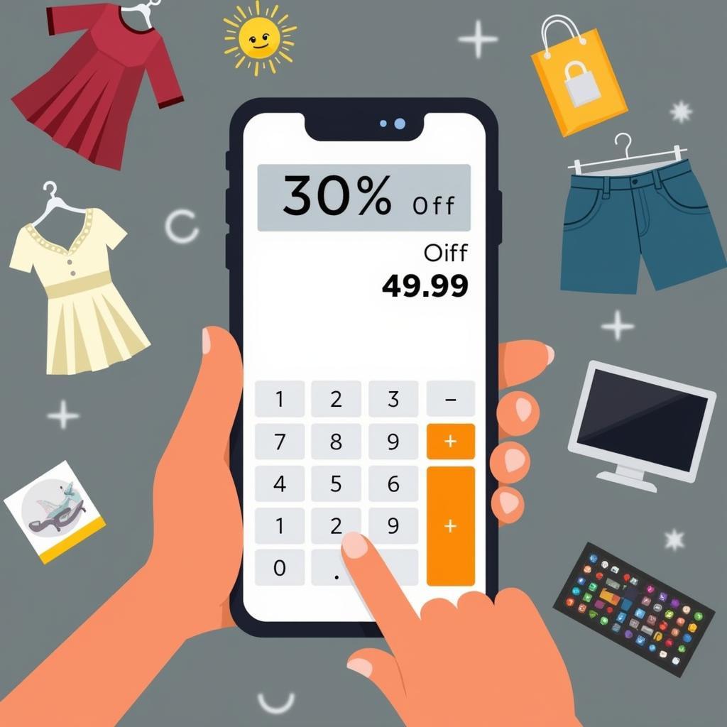 30 Percent Off 4.99 Calculator App on Smartphone