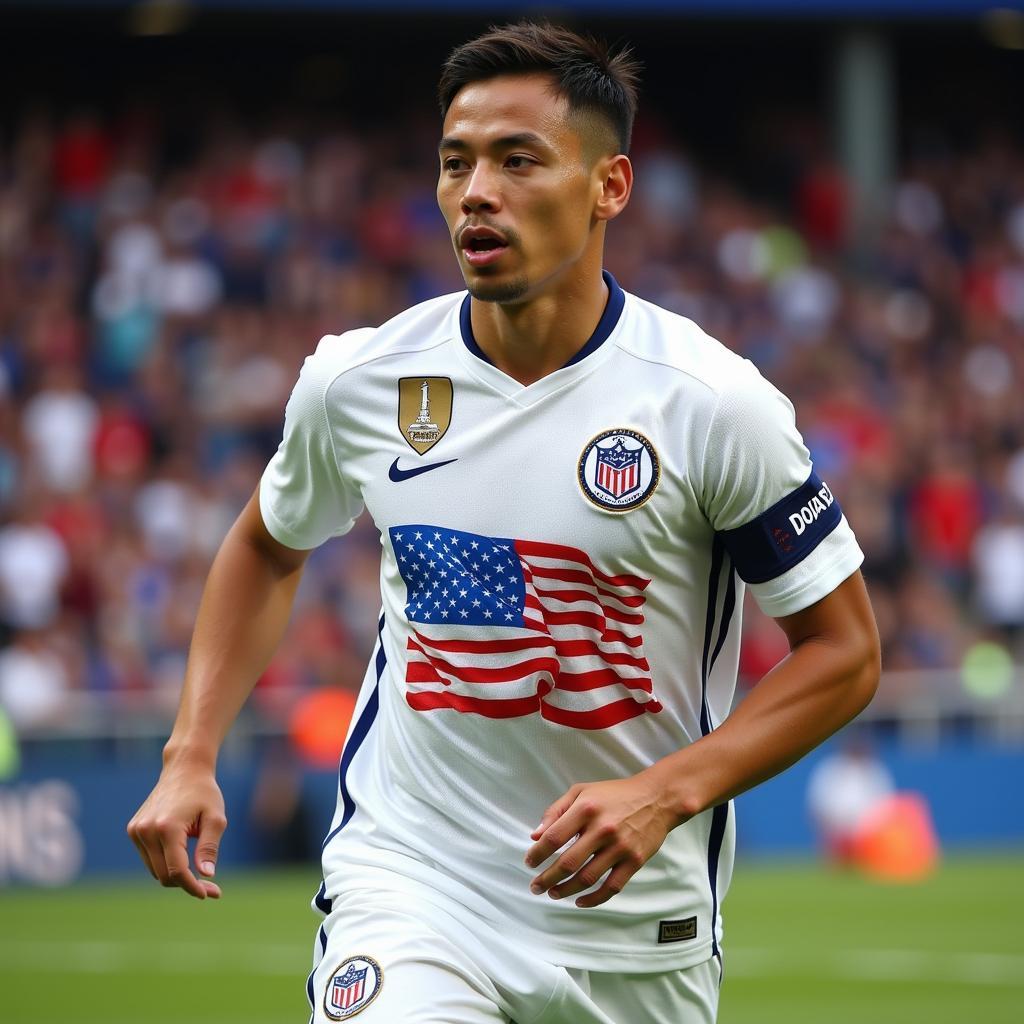 Yamal Sporting the 4th of July Patch on His Soccer Jersey