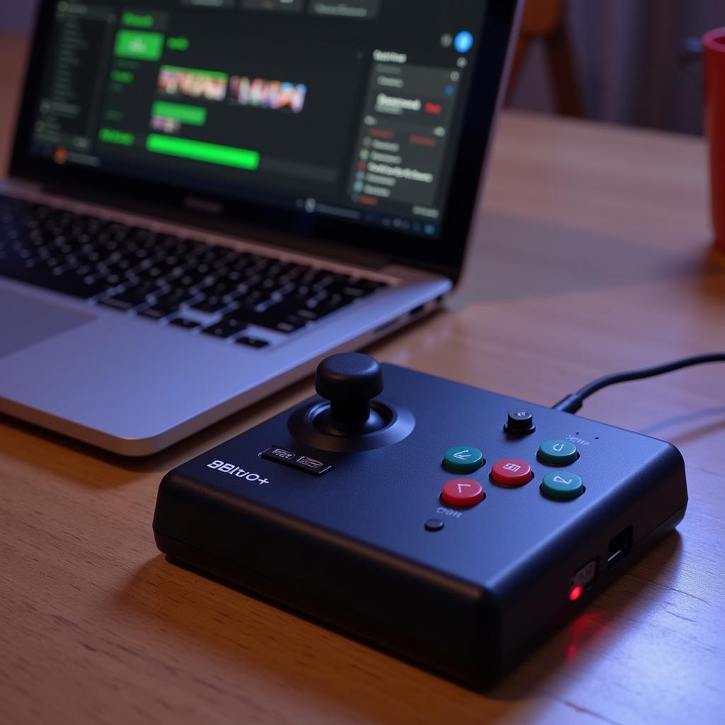 8BitDo controller connected to a Macbook via Bluetooth