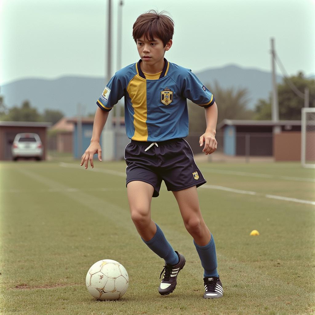 Alan Medina during his early football career in Uruguay