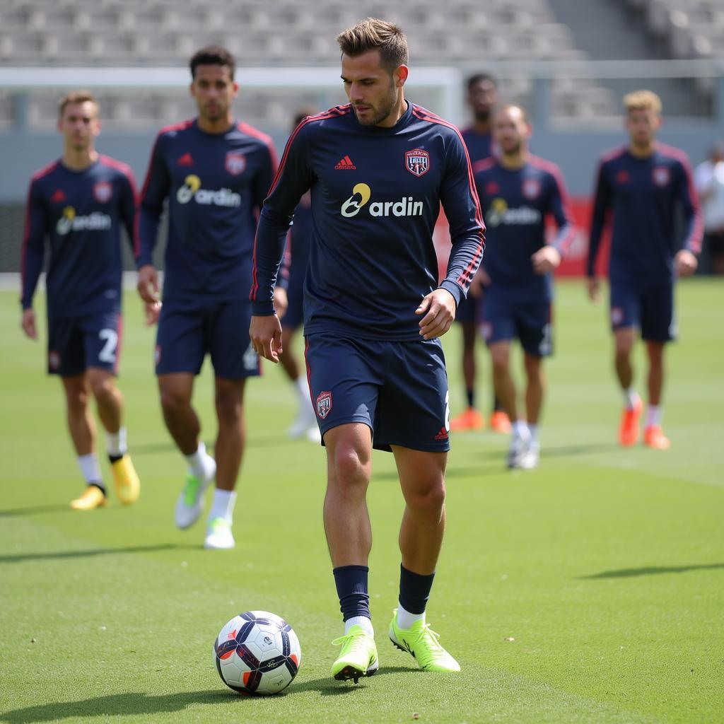 Alex Martin training with LA United