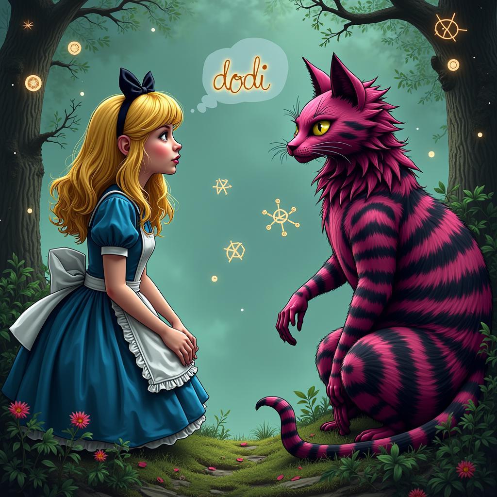 Alice and the Cheshire Cat Discussing "Dodi"