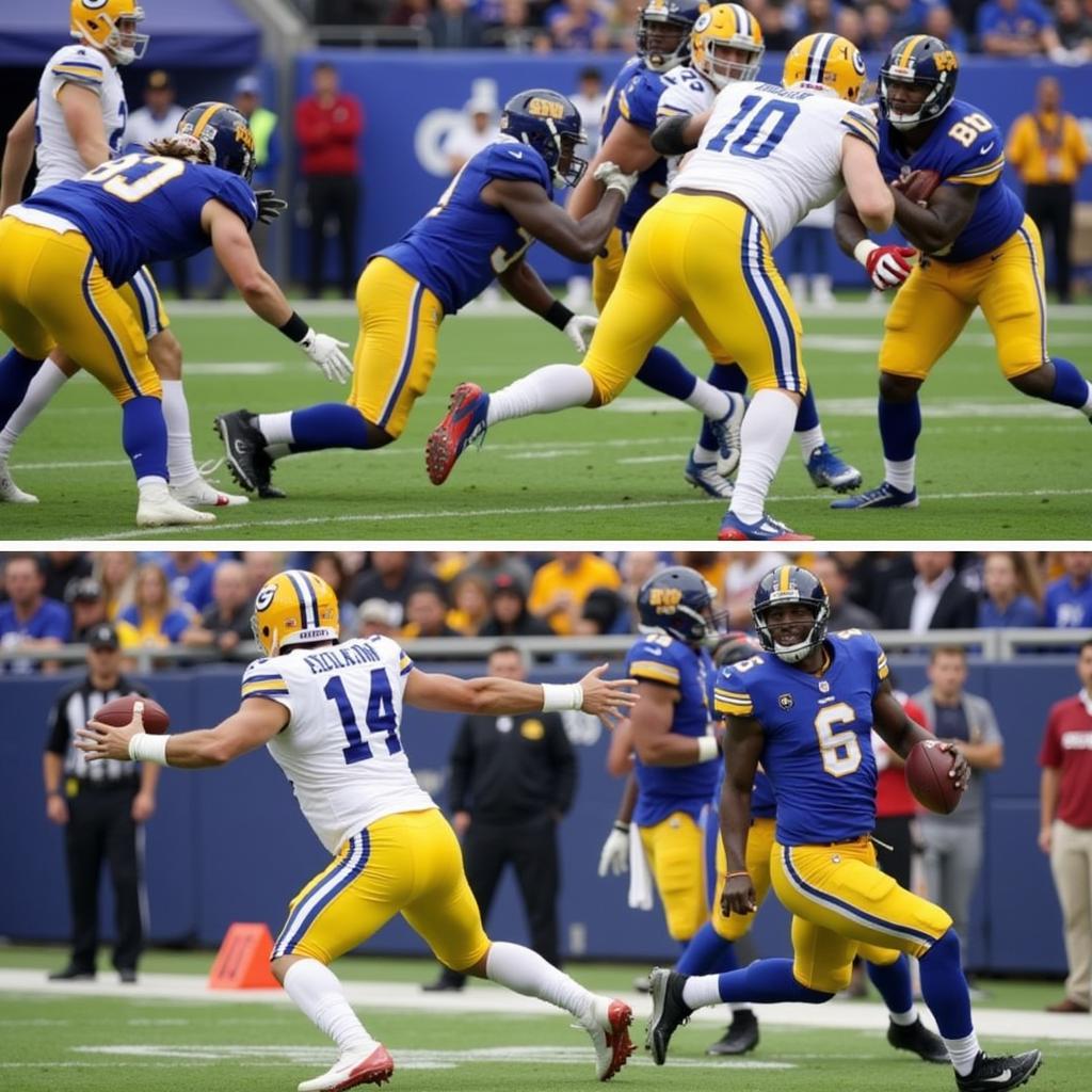 Allen Scrambling vs. Goff in the Pocket