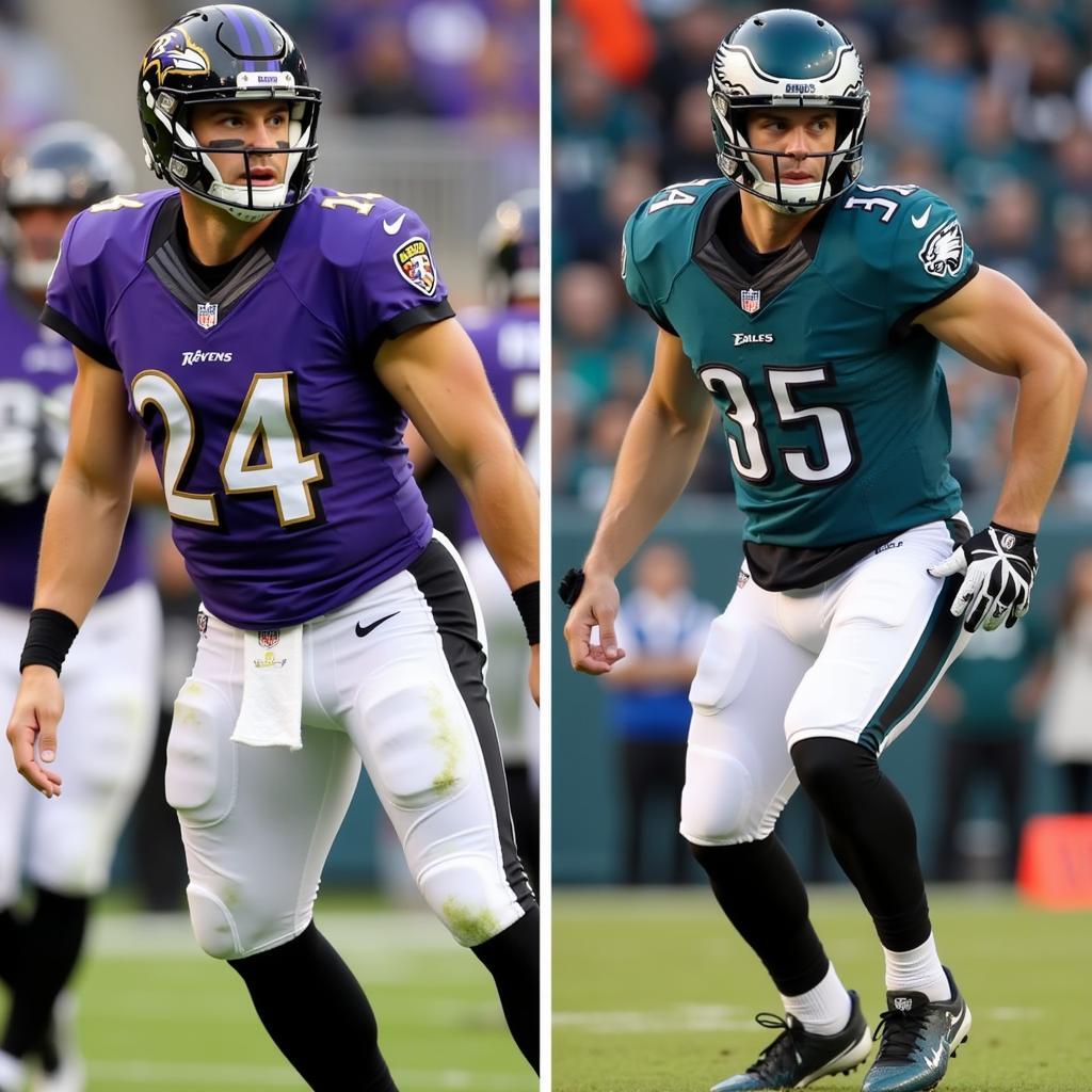 Mark Andrews and Dallas Goedert side-by-side comparison