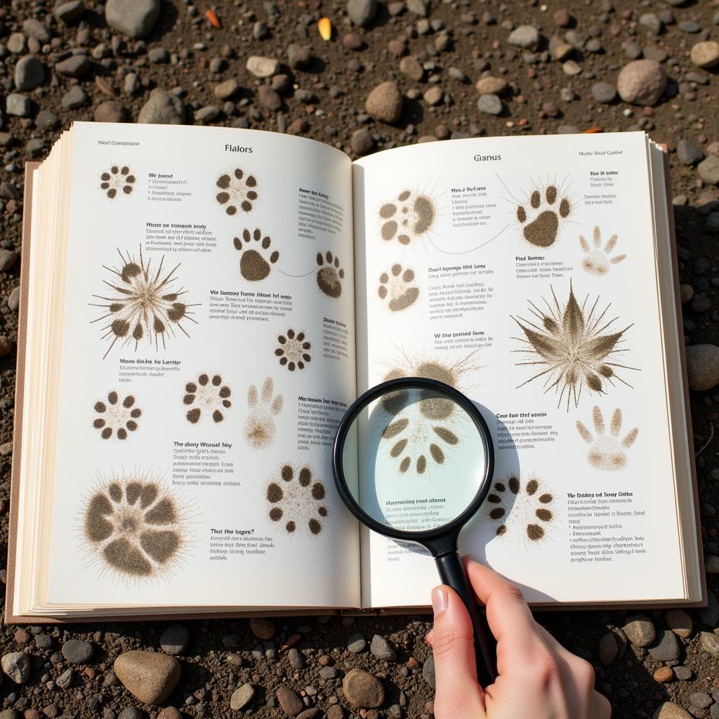 Using an animal track identification guide