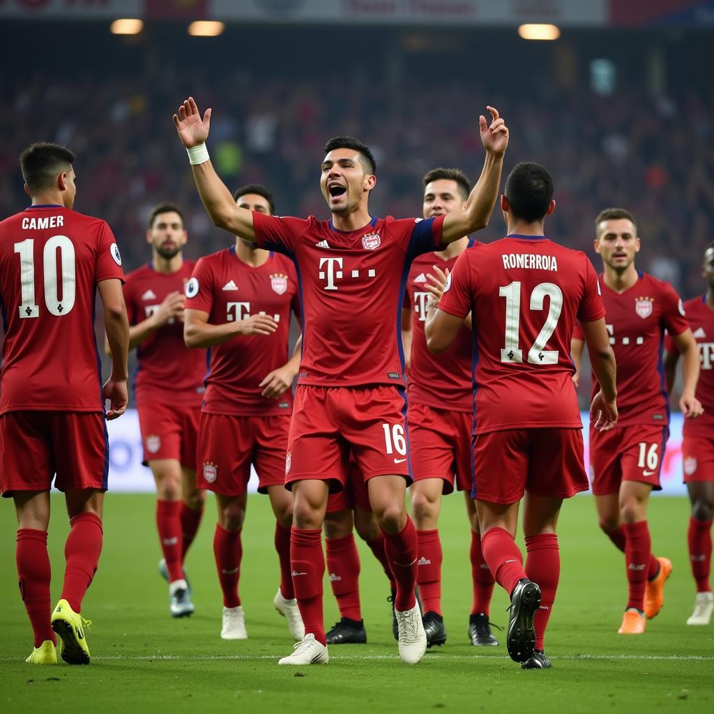 Anthony Tyron Romero celebrating a goal with his teammates