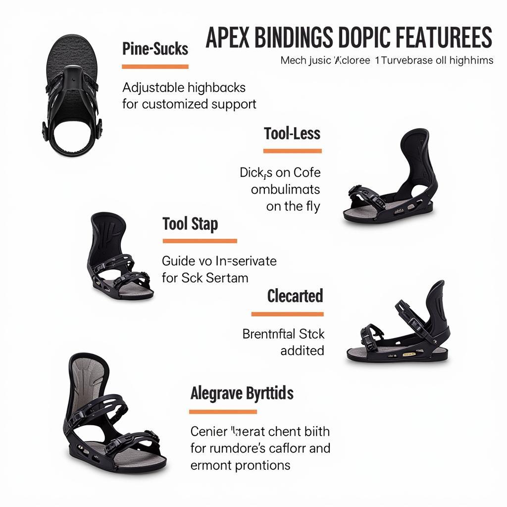 Apex Binding Technology: A close-up view of the innovative features incorporated into apex bindings, such as adjustable highbacks, tool-less straps, and advanced cushioning systems.