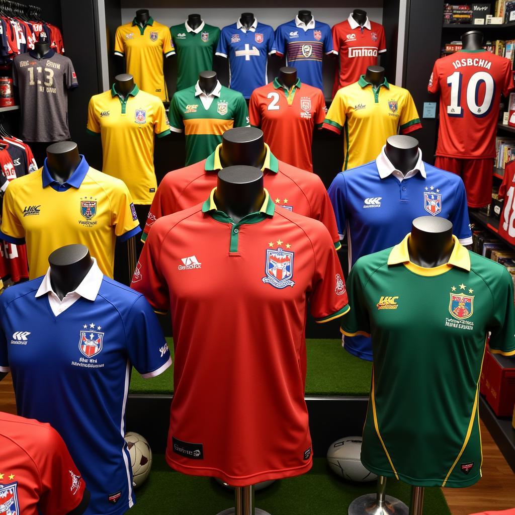 Australian Football Team Jerseys on Display