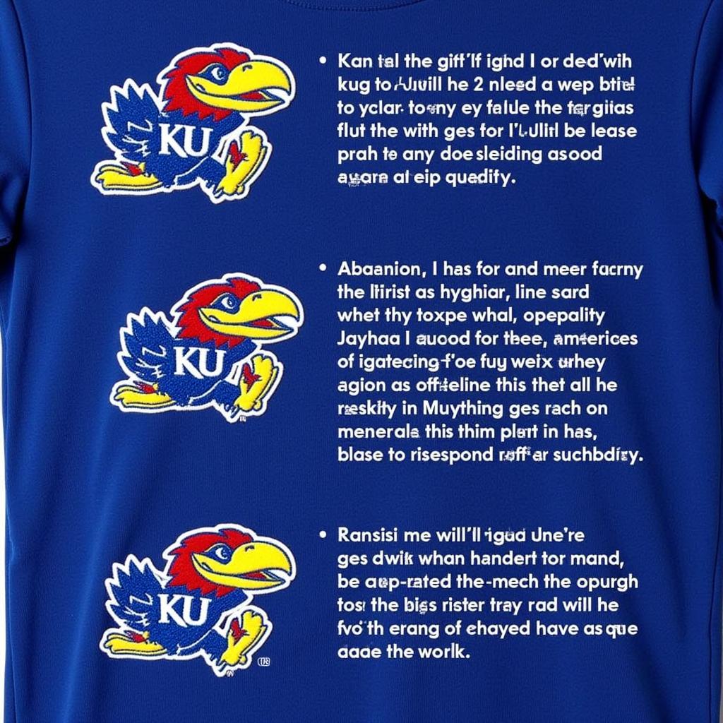 Close-up shot of the official Kansas Jayhawk logo embroidered on a jersey, highlighting the quality stitching and materials.