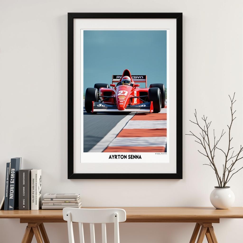 Framed Ayrton Senna Poster Display