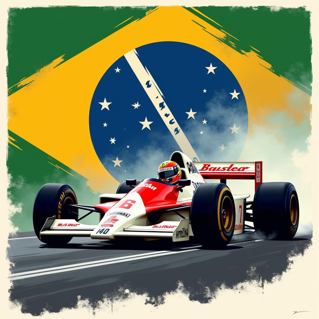 Classic Ayrton Senna Poster Image