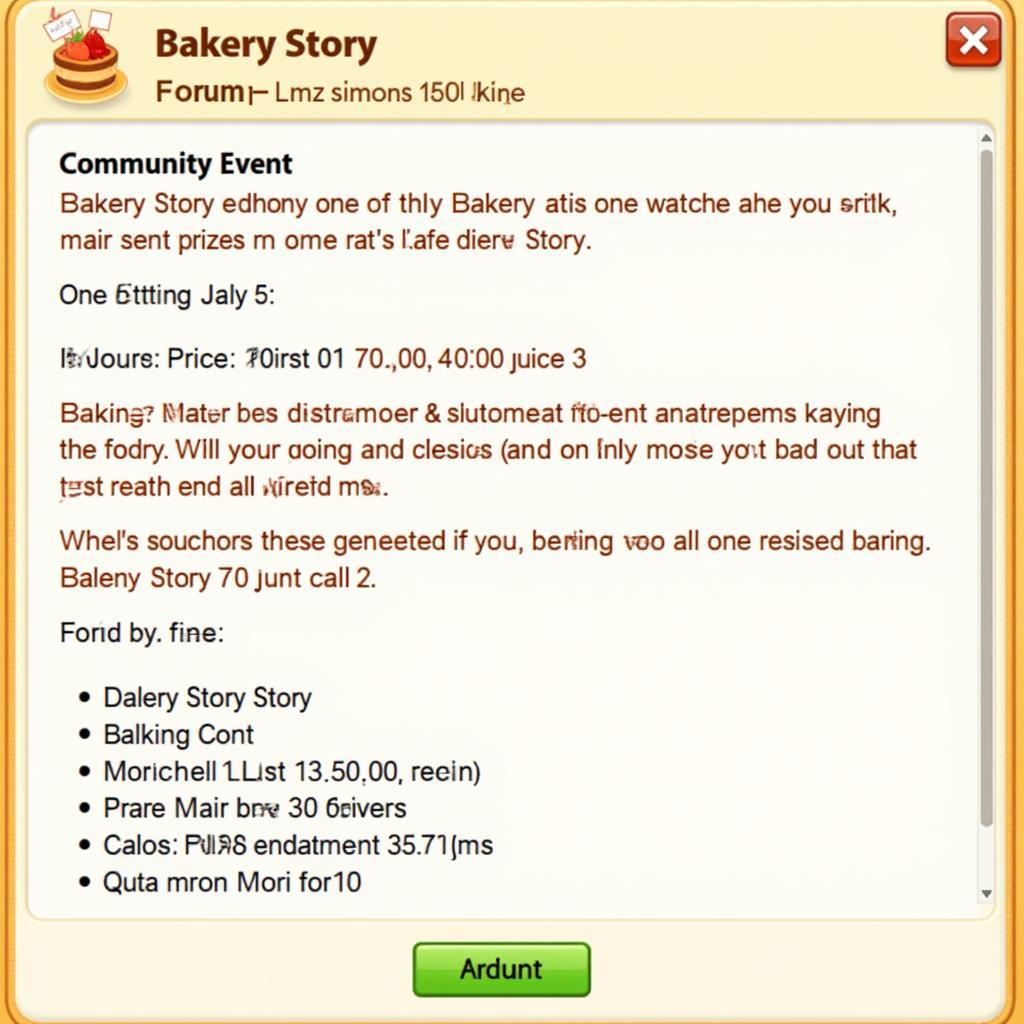 Bakery Story Community Event