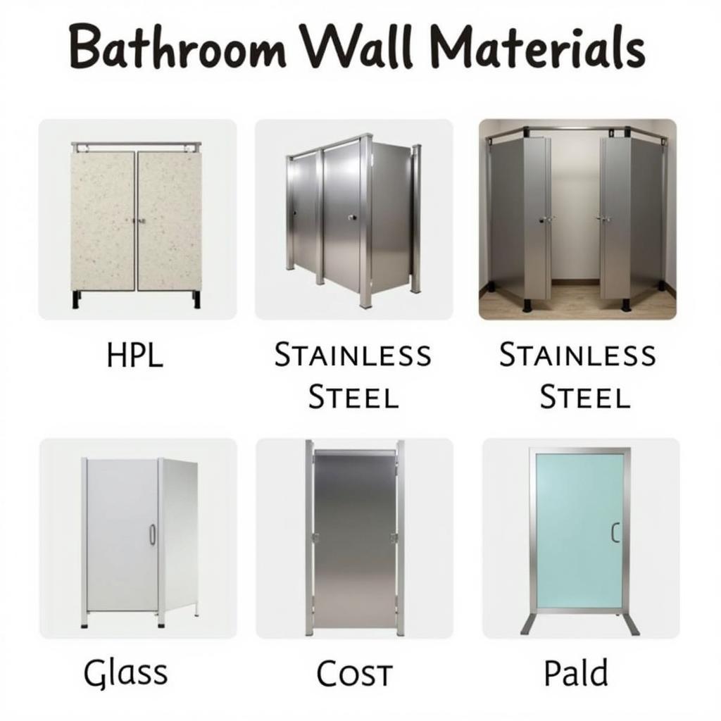 Different Bathroom Stall Wall Materials