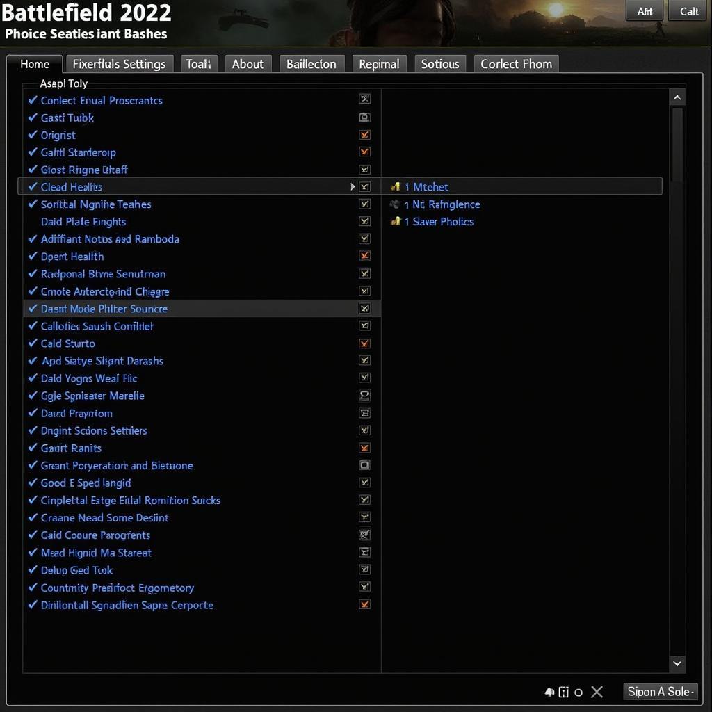 Battlefield 2042 Mod Menu Interface