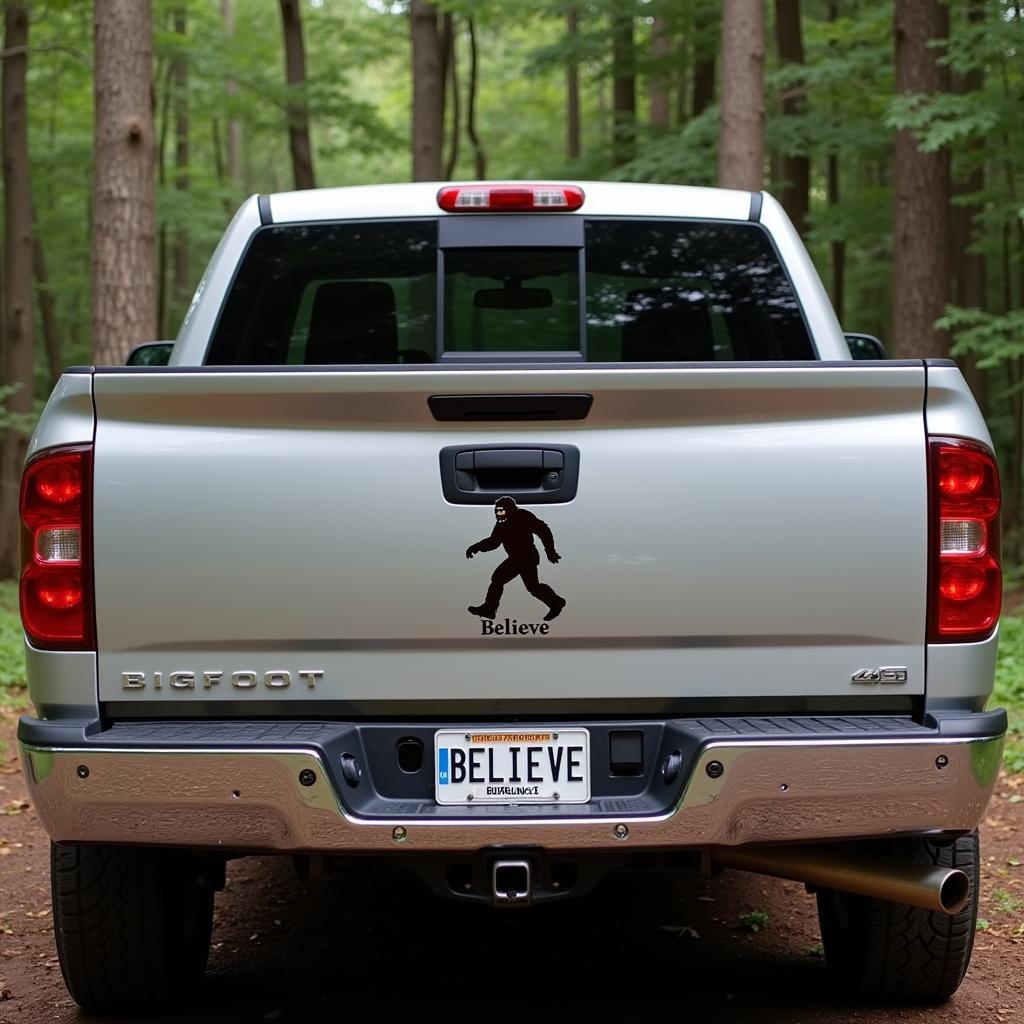 Bigfoot License Plate on a Pickup Truck