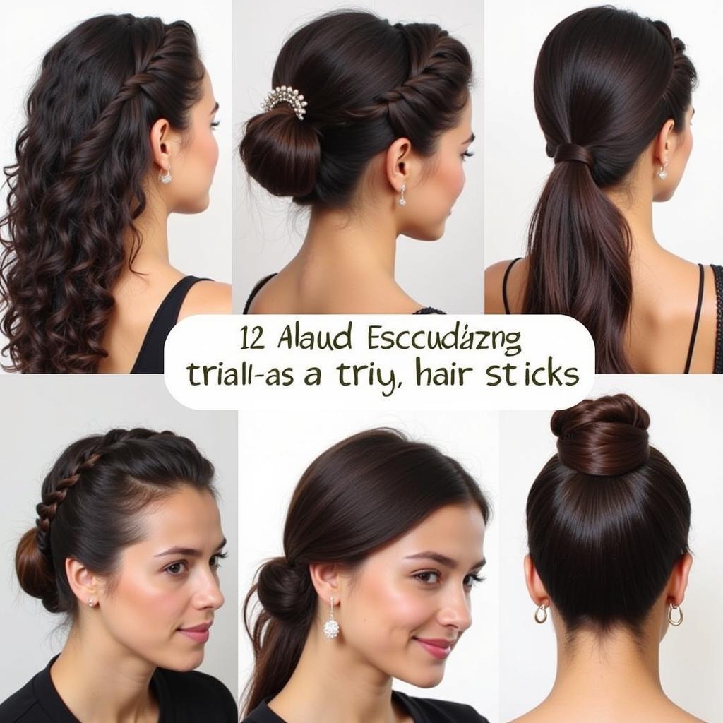 Elegant Hairstyles Achieved with Black Hair Sticks