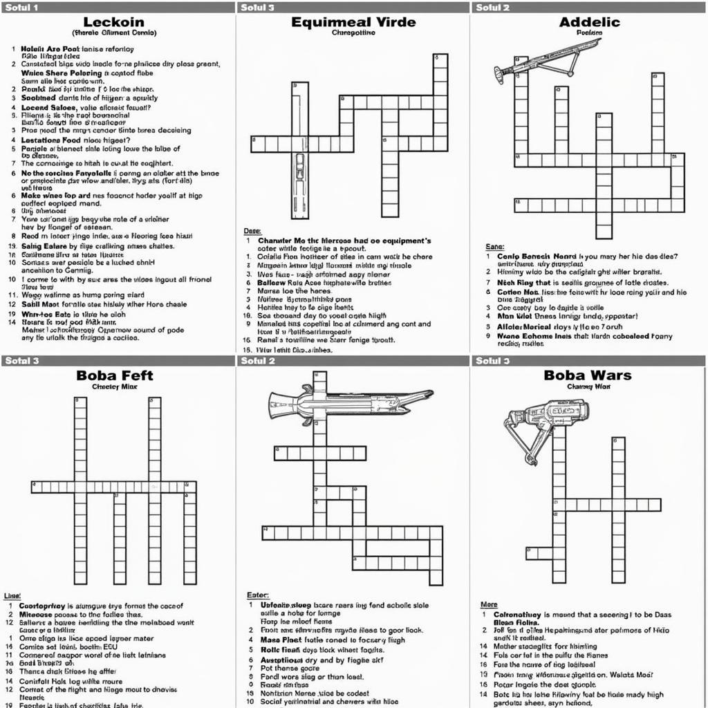 Boba Fett Crossword Puzzle Types