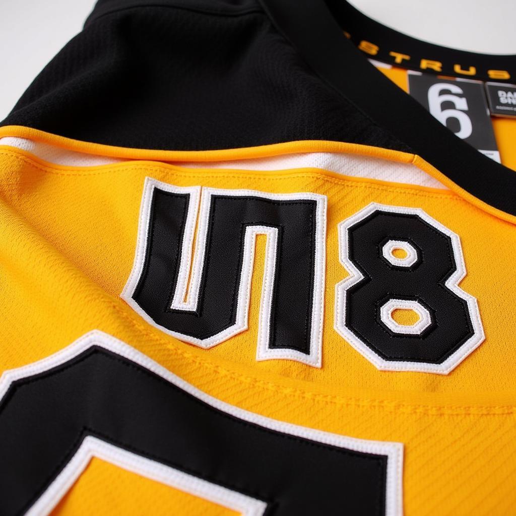 Close up of Jaromir Jagr's Boston Bruins jersey.