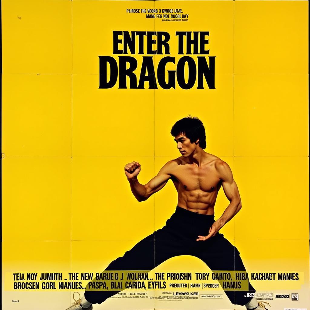 Bruce Lee on the original Enter the Dragon Movie Poster