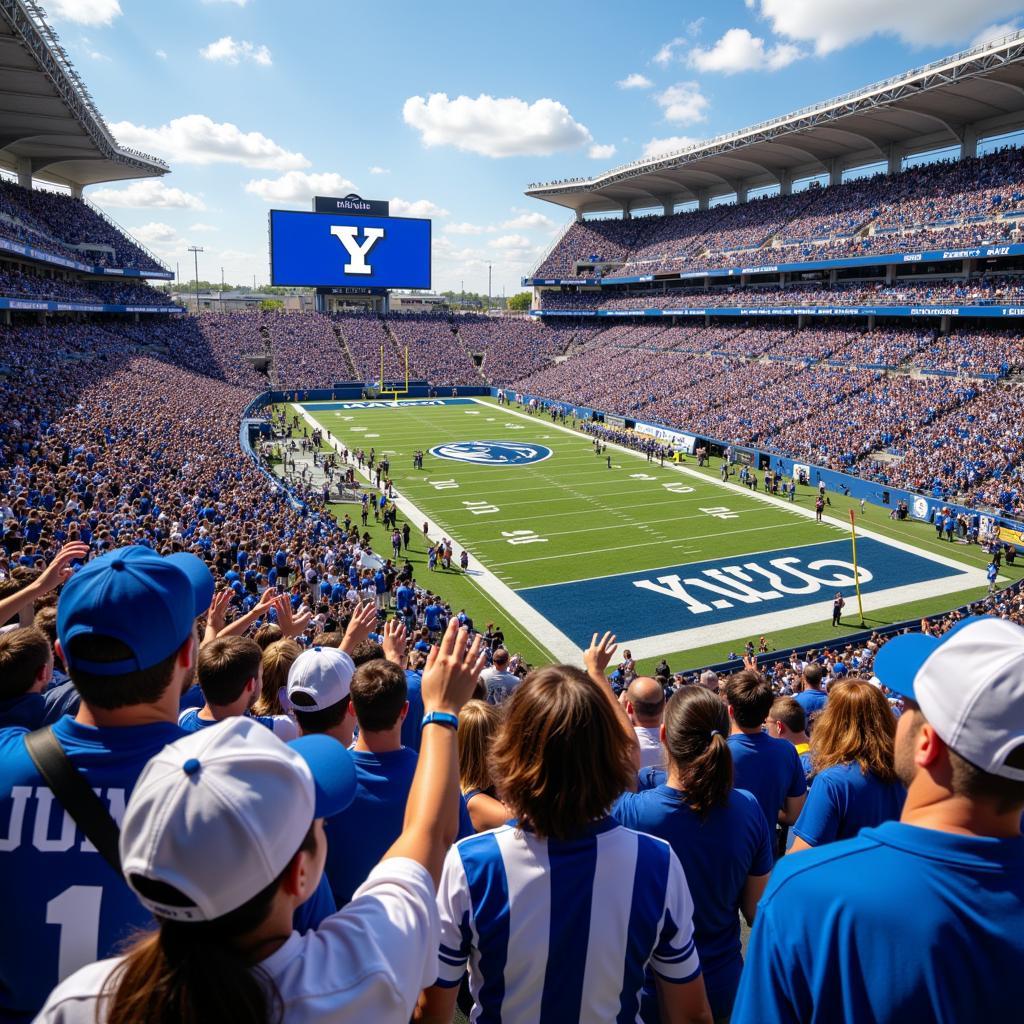 Fans of BYU and Yale at a Hypothetical Matchup