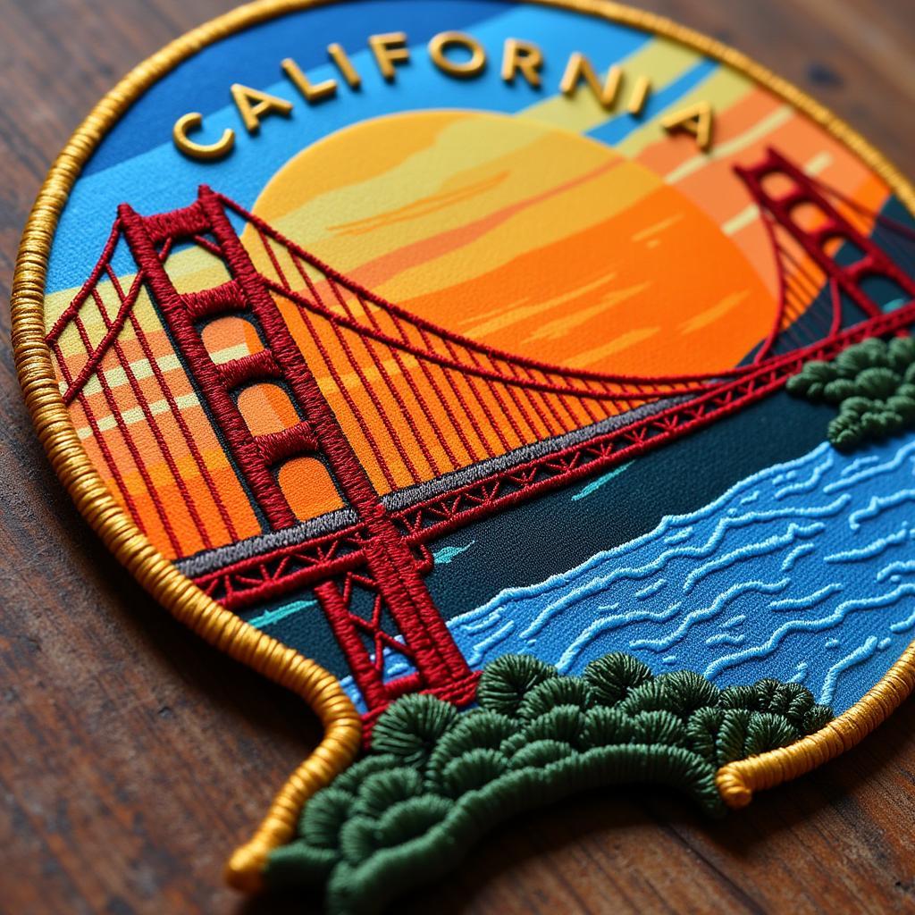 California Iron On Patch Featuring the Golden Gate Bridge