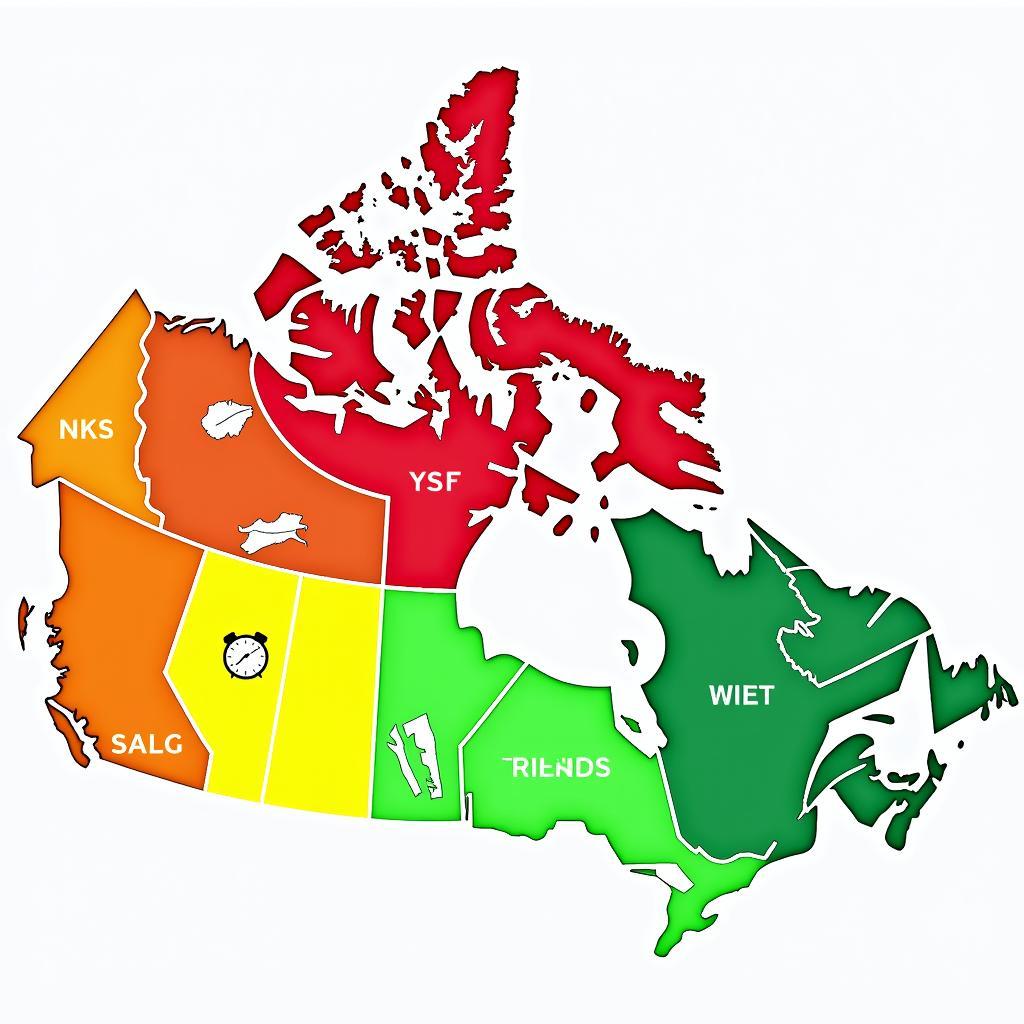 Canada Time Zones Map