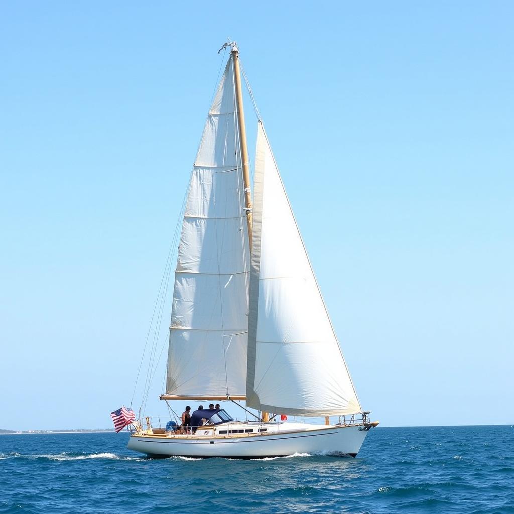 C&C 34 Tall Rig Sailing in Open Water