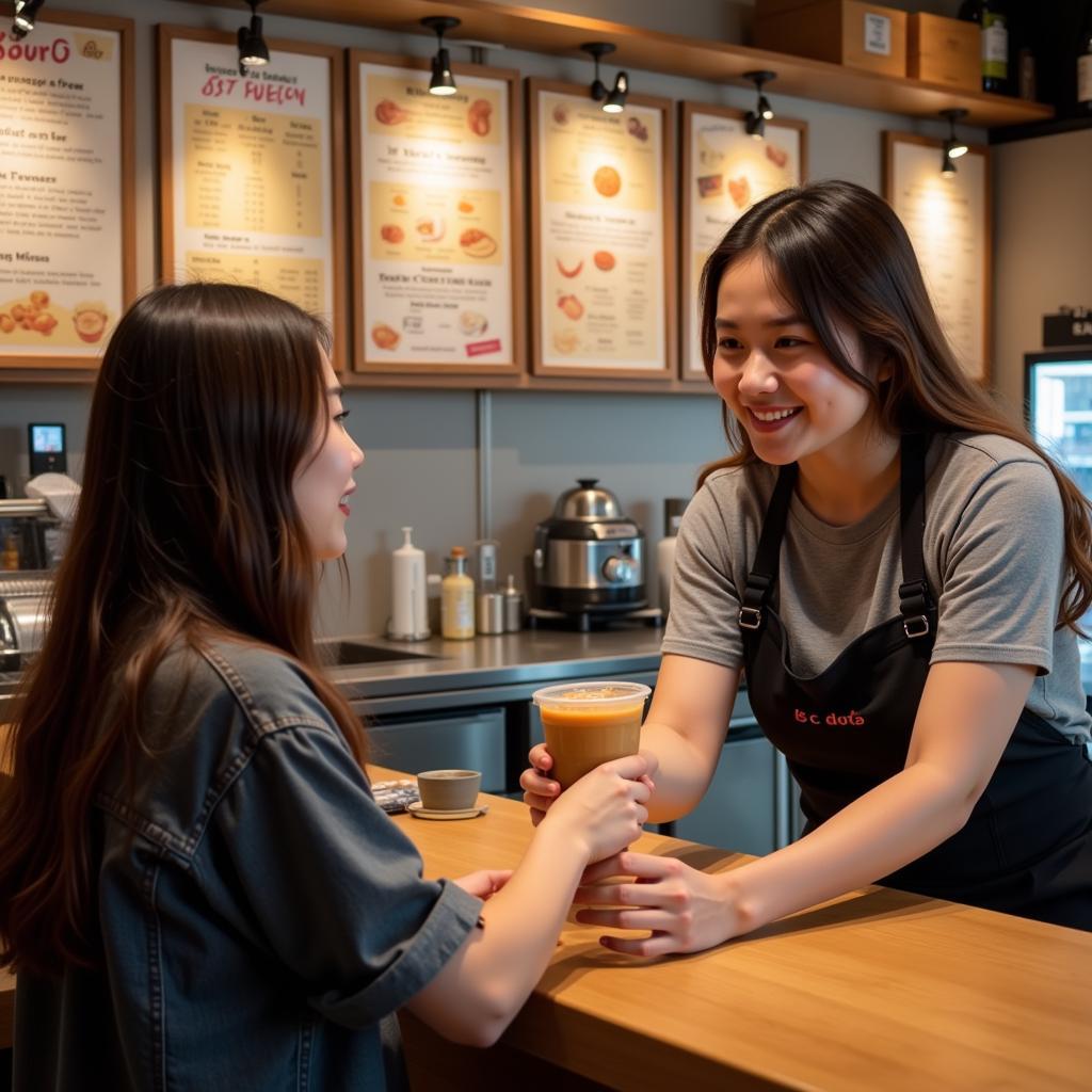 Ordering Boba Tea from the cc boba Menu