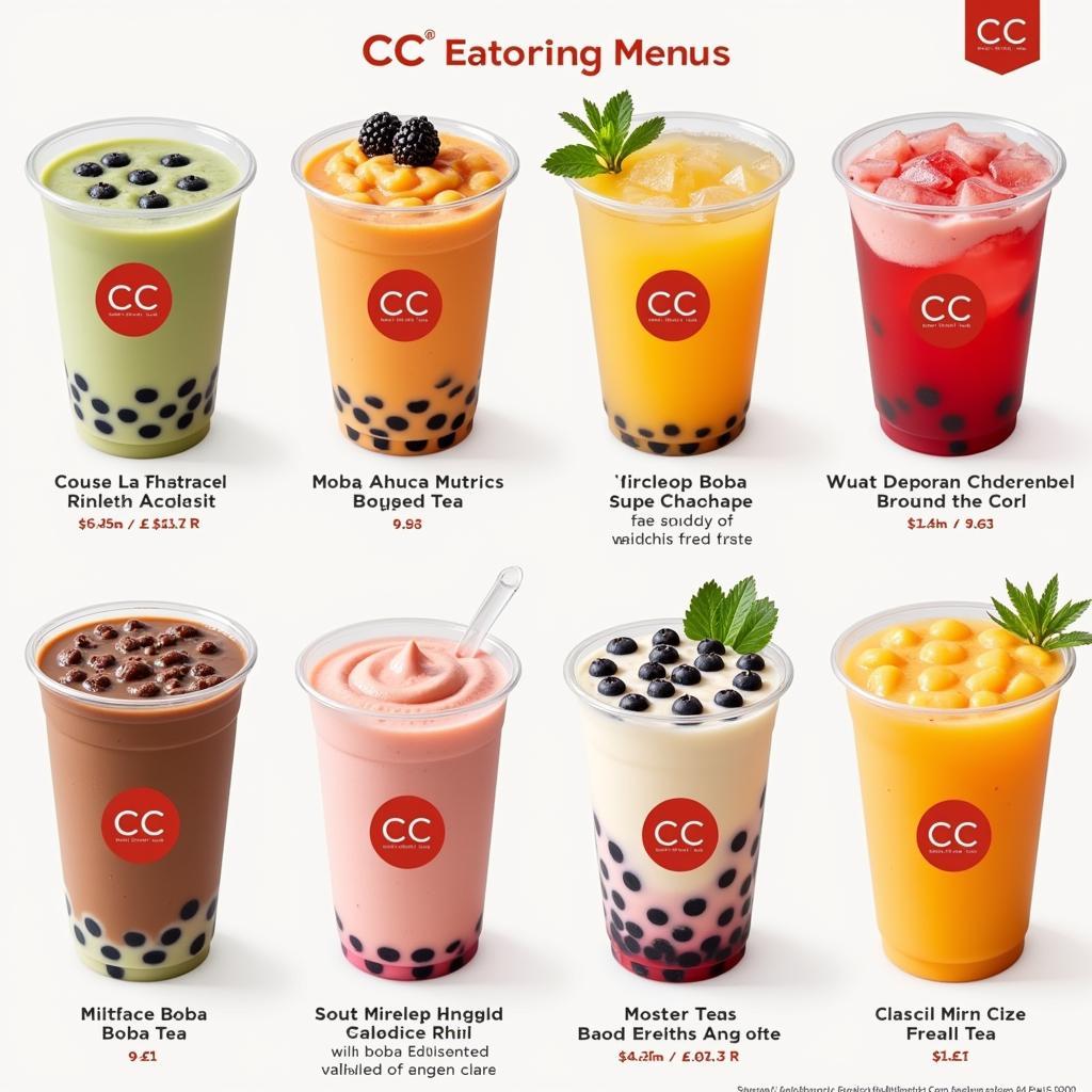 A Wide Variety of Boba Tea Options on the cc boba Menu