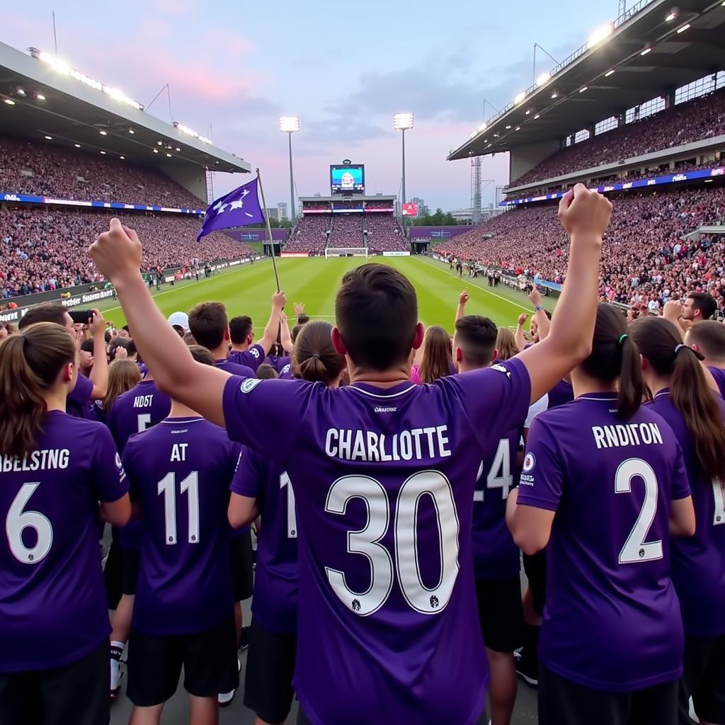 Charlotte FC Fans Sporting the Purple Jersey