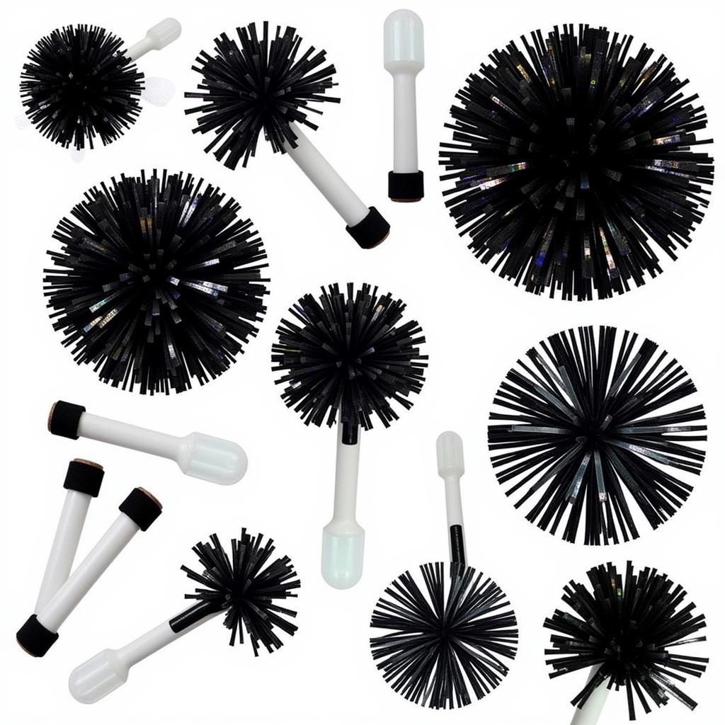 Black Cheerleader Pom Poms in Various Styles