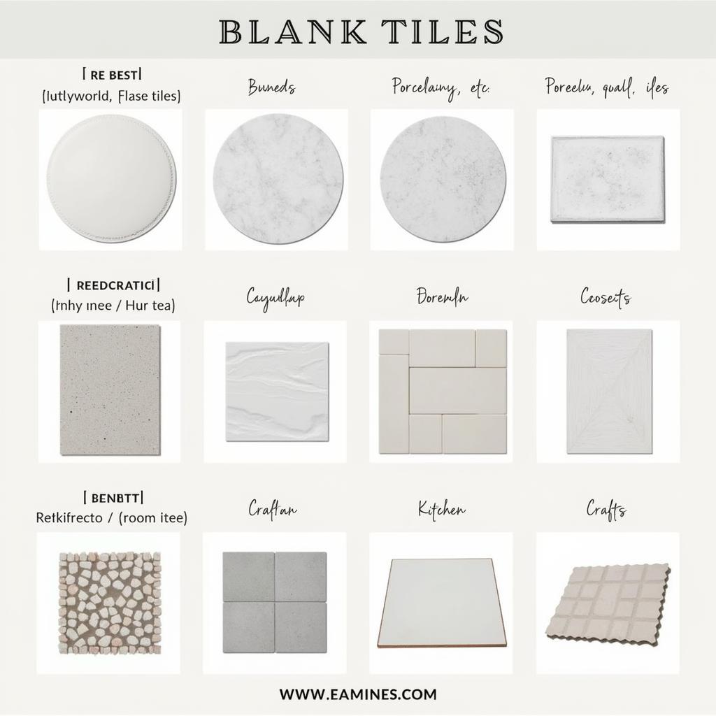 Selecting appropriate blank tiles based on material and project.