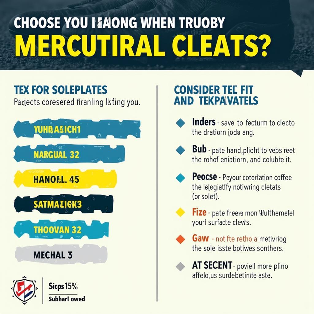 A guide on selecting Mercurial cleats based on playing surface and personal preferences.