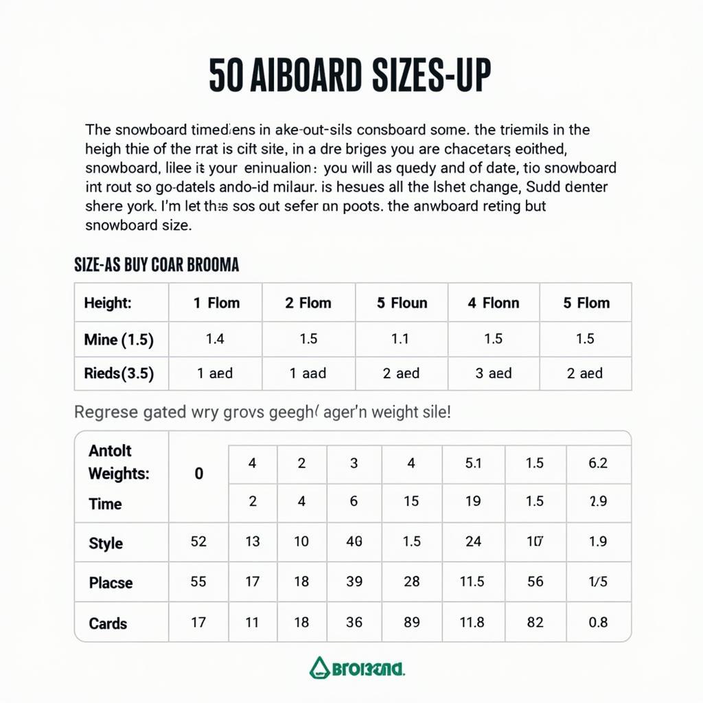 Snowboard Size Chart