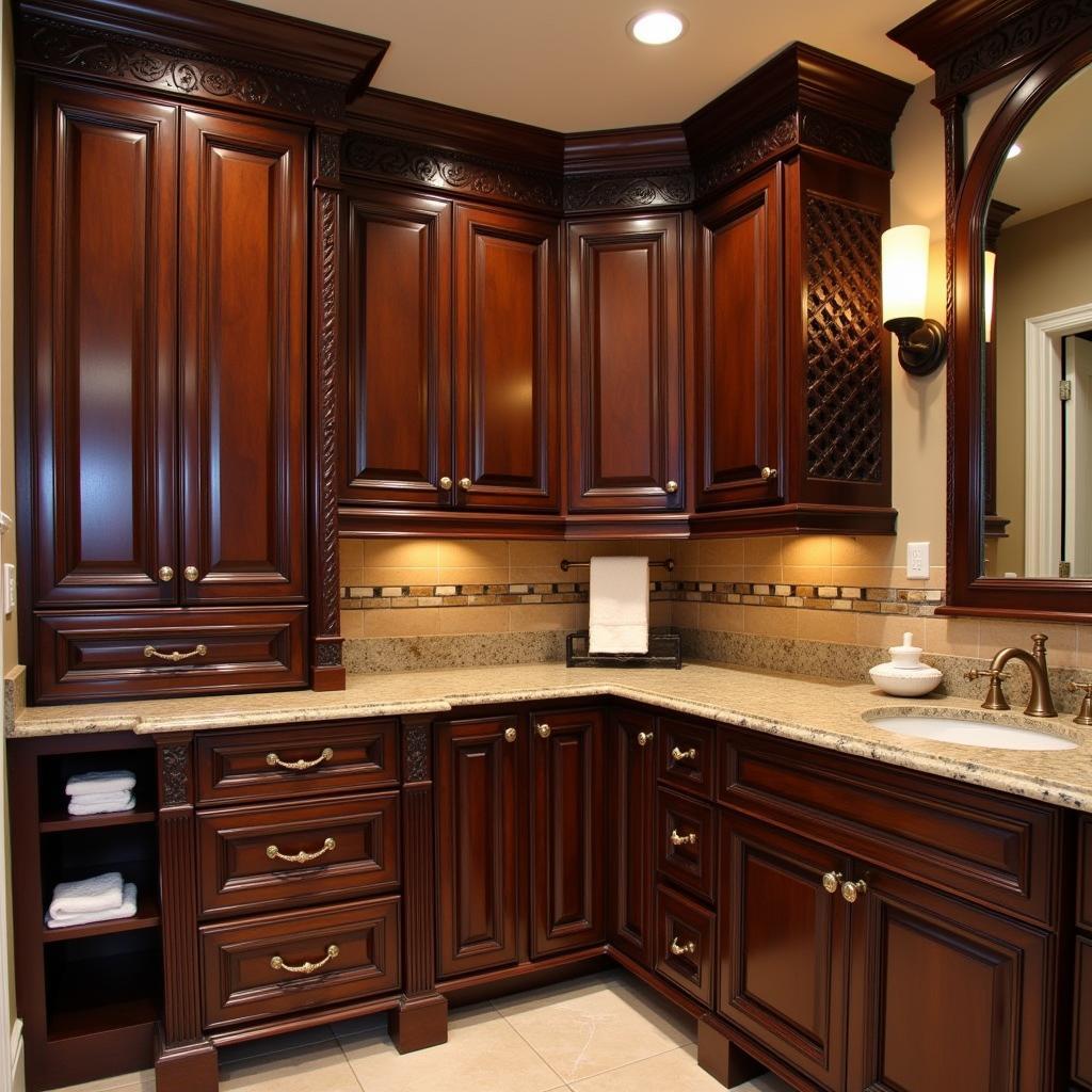 Classic Dark Wood Traditional Bathroom Cabinets