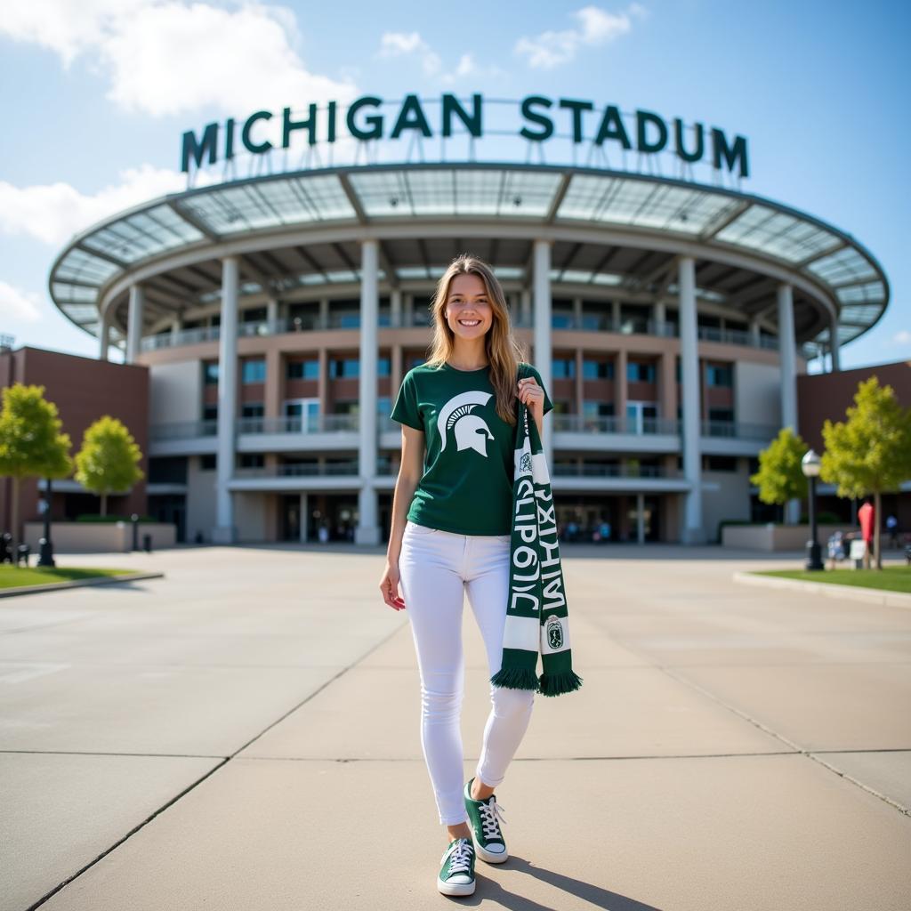 Classic green and white Michigan State Game Day outfit