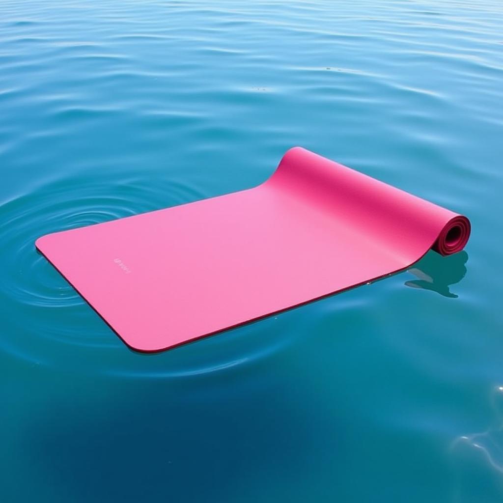 Closed-cell yoga mat floating on water