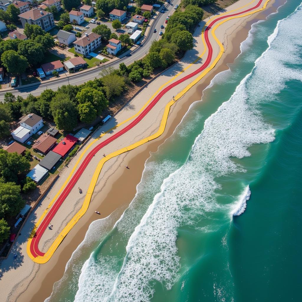 Coastline Track Shortcuts and Optimal Racing Line in Hotshot Racing