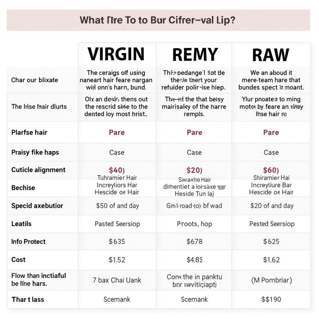 Comparison of Virgin, Remy, and Raw Hair Bundles