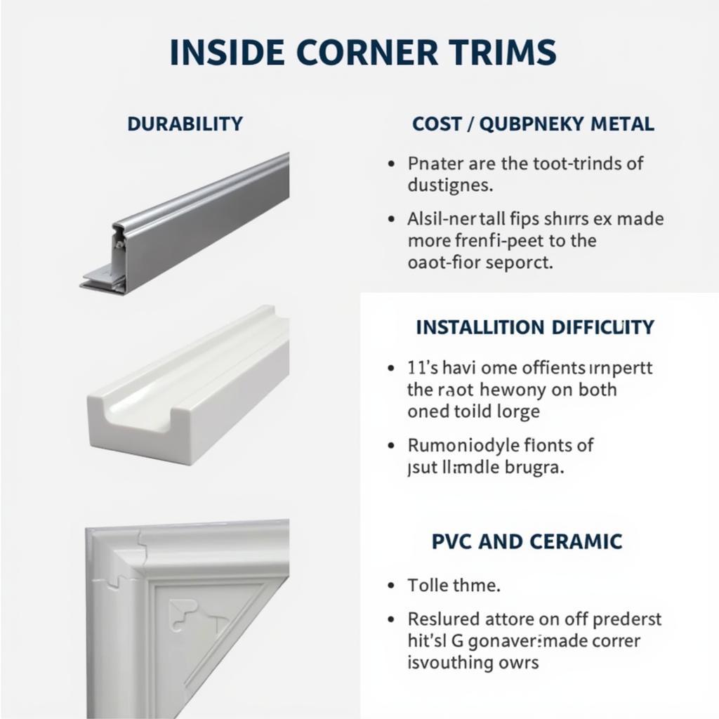 Comparison Table of Inside Corner Trim Materials