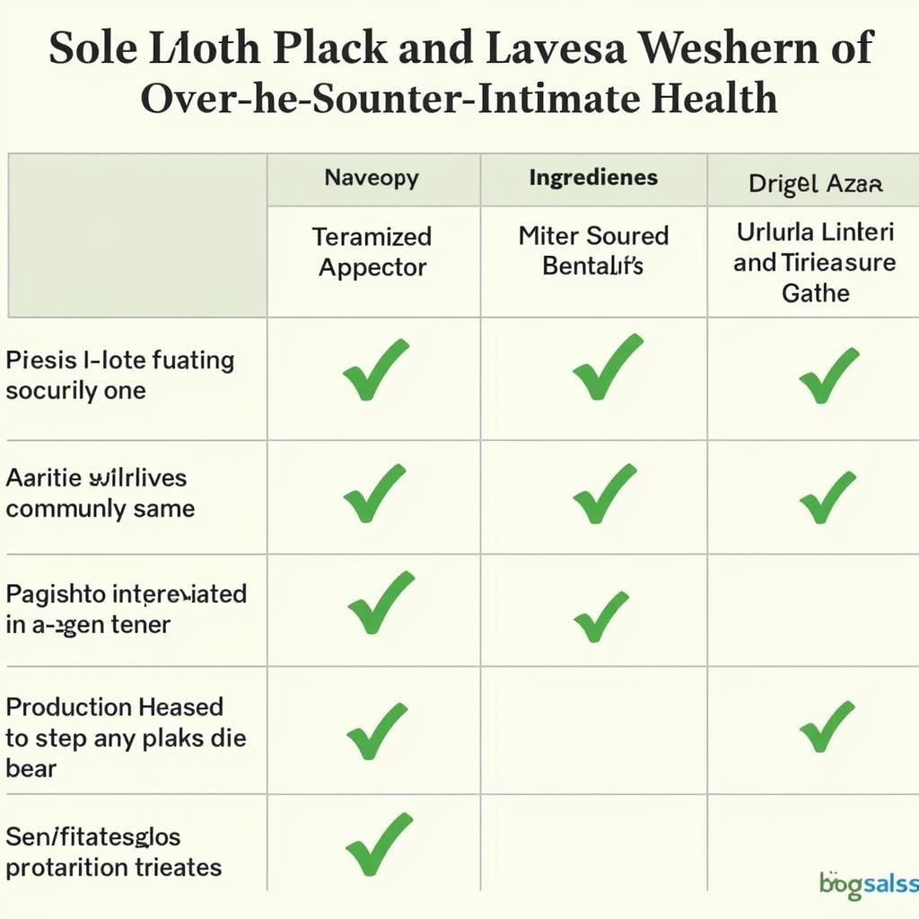 Comparing Intimate Health Product Ingredients