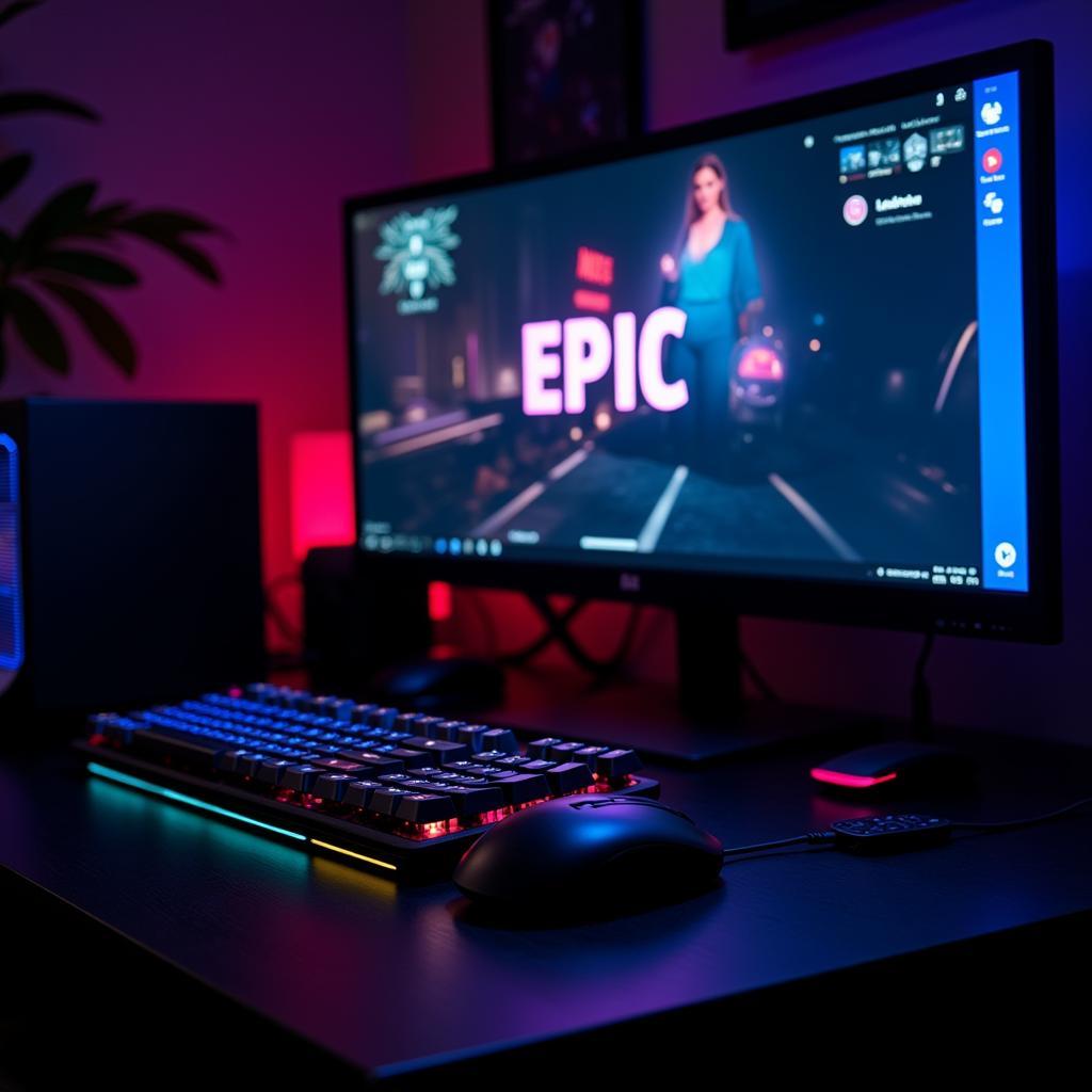 Gaming Setup with Clan Name Displayed