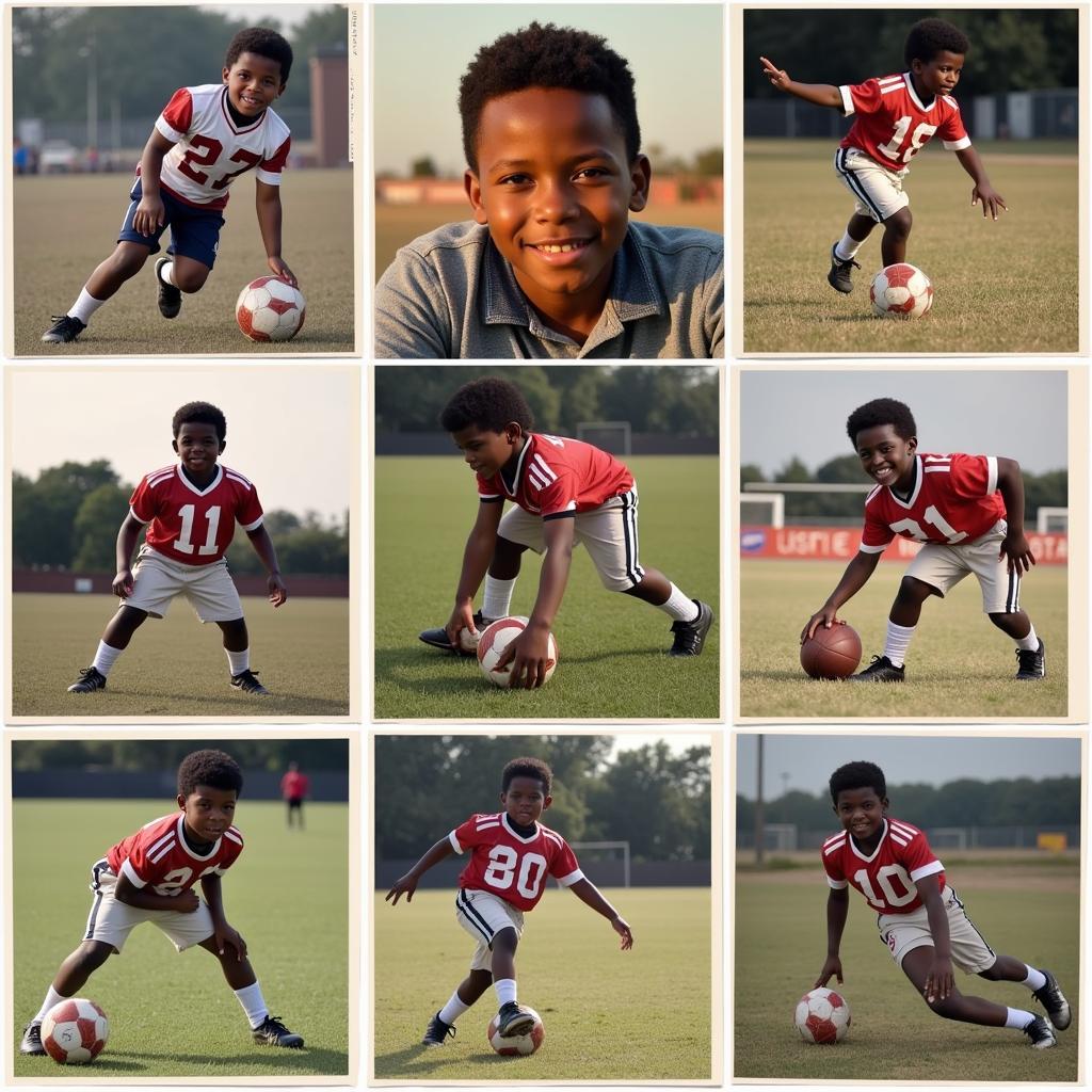 Cornell Sneed's Early Career - A photo montage of Sneed in his youth, showcasing his early involvement in football.